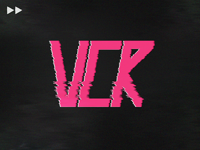 VCR Film Logo forward glitch hipster logo old pink tv vcr