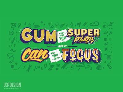 Wrigley's Gum lettering 3d 3dart art design dribbble focus graphicdesign gum handlettering illustration lettering superpowers type wrigley