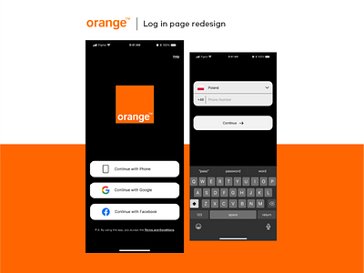 Orange :: log in page redesign