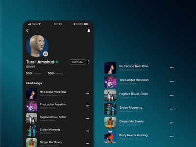 Daily UI :: Music App Profile