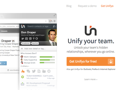 Unifyo Landing page re-design b2b home landing page minimal saas