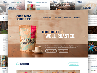 Oceana Coffee site design beach coffee ecommerce florida