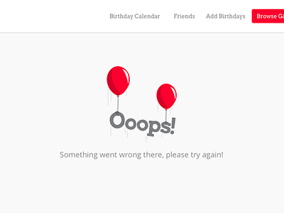 Ooops! Error screen 404 balloons error ooops