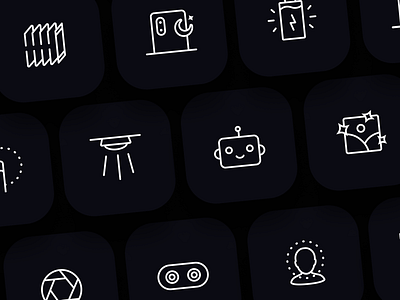 Icons set l Mobile attributes android app app black clean flat icon set iconography ios app minimal mobile trendy ui ux website white