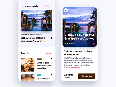 Aranwa Hotel - Mobile Booking page