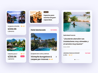 Mobile cards - Booking page