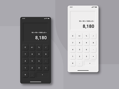 Light & Dark Calculator adobe illustrator adobe xd app calculator dailyui dark ui design light ui neumorphic ui userexperience userinterface ux