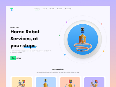 Home Assistant website design about us business company help home page landing page repair robot seo service app services solution strategy ui uiux ux washing machine website