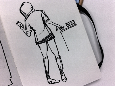 Knee Socks black and white drawing illustration ink lyrics music pen woman