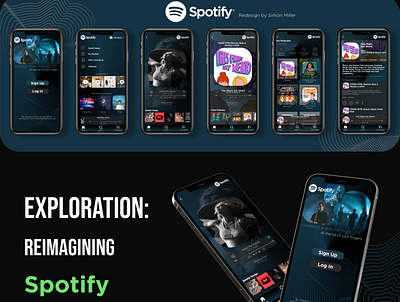 An Exploration: Reimagining Spotify app branding design exploration redesign spotify typography ui ux