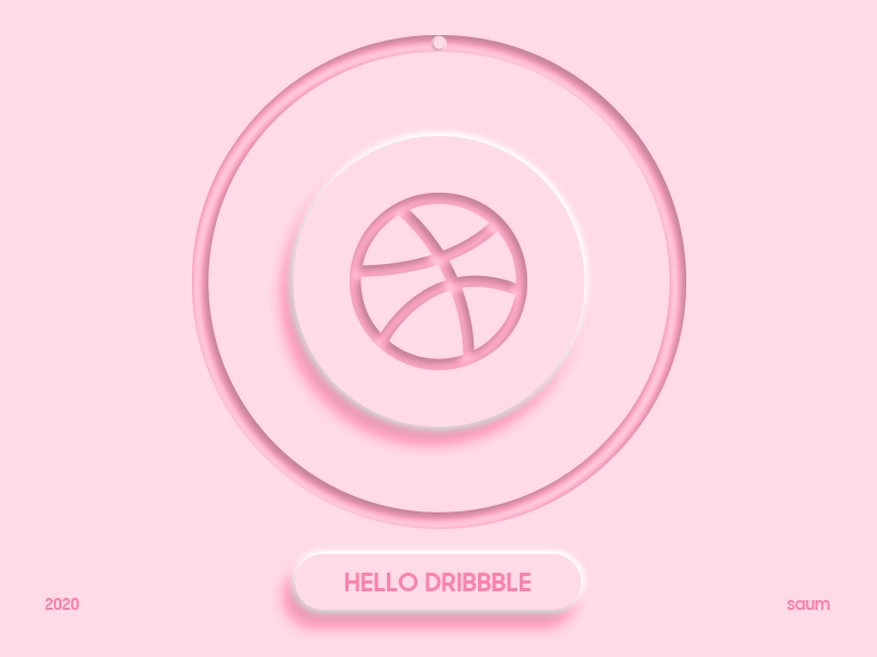 Hello Dribbble! animation app first shot hello hello dribbble icon logo minimal neumorphism pink ui ux vector