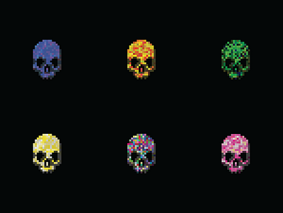 PixelSkulls 8bit design graphic design illustration nft pixel vector