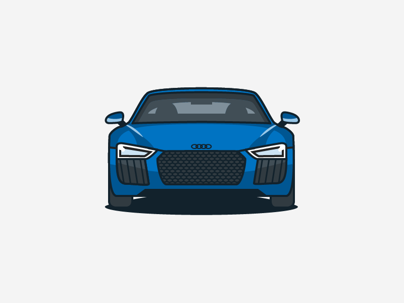 Audi R8 (2015) drawings, AutoCAD blocks download, dimensions, 2D model