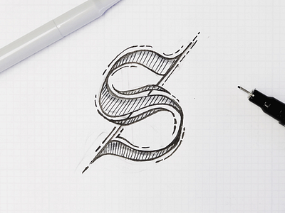 “S” black letter lettering logo type typography