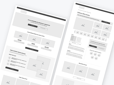 Cabinetry Wireframes landing lp minimal ui ux web design website wire wireframe