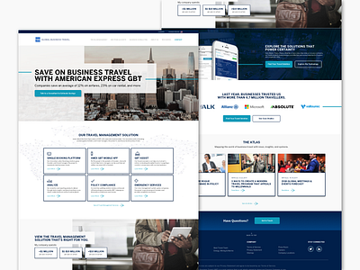 American Express GBT amex homepage landing page ui ux web design webdesign