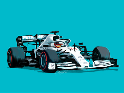 Hamilton at Hockenheim car design digital art digital painting f1 illustration ipad mercedes benz race car sketch sketchbookpro