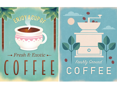 Vintage Coffee Poster Designs beverage coffee cup of coffee design graphic graphic art illustration poster poster design retro retro poster vintage