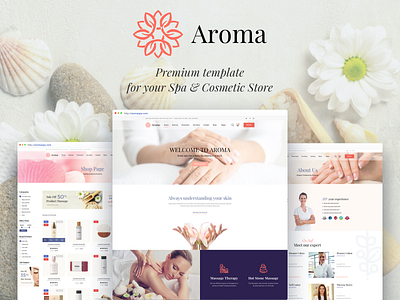 Aroma 💋Premium Template for Spa & Cosmetic Store cosmetic doctor makeup massage model shopify skin spa theme web design