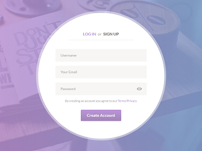 Sign Up Form UI - DailyUI #001 account daily design form gradient login ui