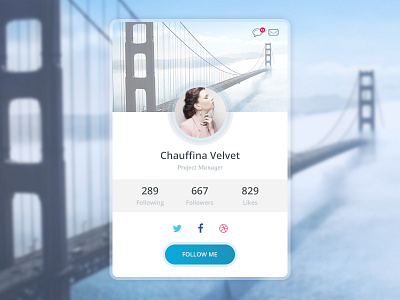 User Profile - DailyUI #006 blur bridge daily design follow profile shadow social ui