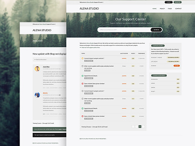 Forum Support ( W.I.P ) alena design forum green page post responsive studio support ui ux