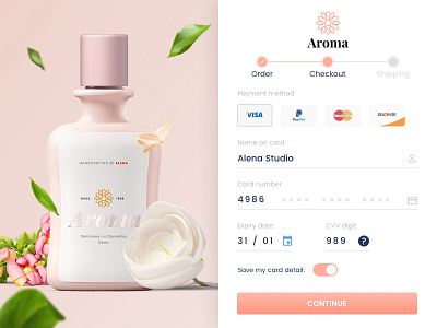 Checkout Form - UI Concept card detail checkout concept cosmetic flower payment pink product shop