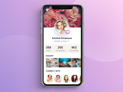 User Profile - UI Concept avatar concept connect follow girl model pink profile ui user