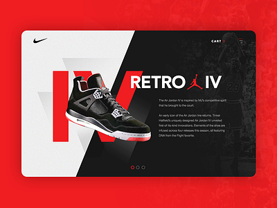 Nike Air Jordan Retro Product Page design ecommerce jordan landing navigation product shoes store typography ui ux website