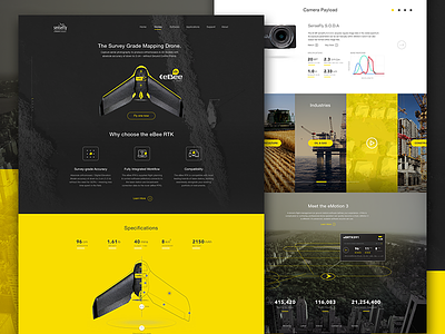 Drone Product Page - Redesign aesthetics concept drone flight icons landing page mockup parallax responsive ui ux visual web layout