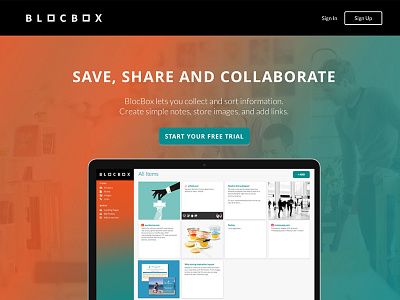 Blocbox SaaS Website Landing Page
