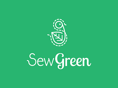 Sewgreen Logo cute design green kids clothing logo sewgreen sustainable business upcycle vancouver