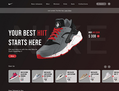 Nike UI design ui