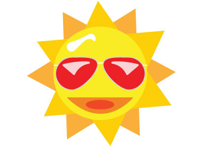 Sunny beach happy orange rays summer sun sunglasses sunny warm weather yellow