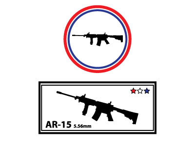 AR-15 sticker ar 15 design guns logo rifles simple stickers