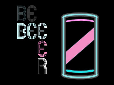 BEER! bar beer beverage glow neon neon sign signs type