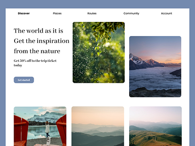 Minimalist Nature website