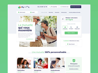 Health insurance website design green ui webdesign website