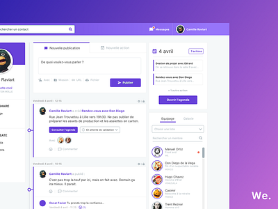 We. - Social network dashboard interface social ui ux