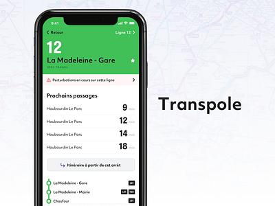 Transpole - App redesign app bus interface iphone metro transport ui ux