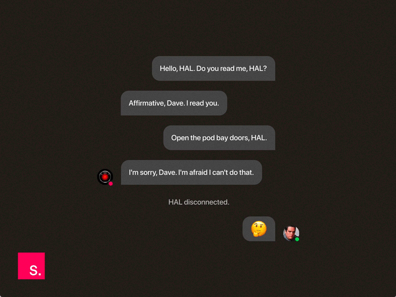 InVision Studio - 🤖 2001 animation chat hal interface invision messages studio ui ux