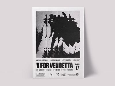 V For Vendetta - Poster art glitch movie poster poster art print typography v for vendetta