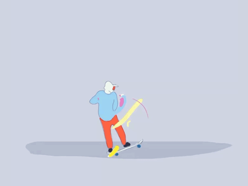 Let´s Roll It 2d animation cel cel animation fame by frame gif liquid motion graphics photoshop skateboard splash