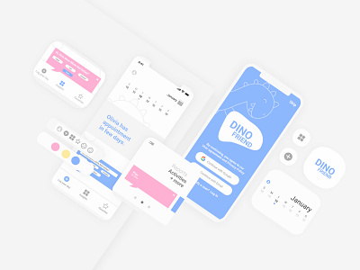 Case study / Dino project App - Prototype high fidelity design figma graphic design interface mobile screen