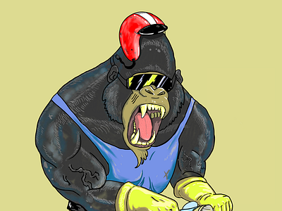 Gorilla and bike