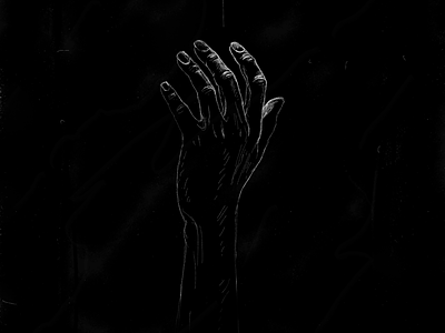 hand in the dark graphic design illustration logo vector