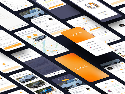 Lula Screens car rental car sharing mobile app design ui uiux ux