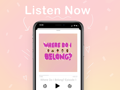 Podcast Ad for "Where do I belong?" branding cute illustraion lettering podcast podcast ad podcast art podcast cover procreate typography