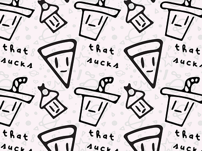 Thatsuckspattern cupcake cute doodles flat illustration pattern pink society6 texture