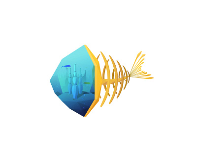 Aquamarine "Fish" Tank Artifact 2d color debut design first shot fish game graphic graphic design illustration vector water